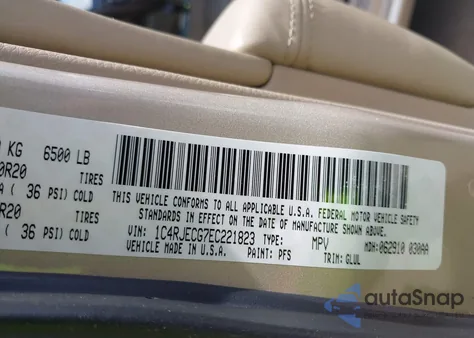 2014 Jeep Grand Cherokee Overland from USA, damaged, VIN 1C4RJECG7EC221823